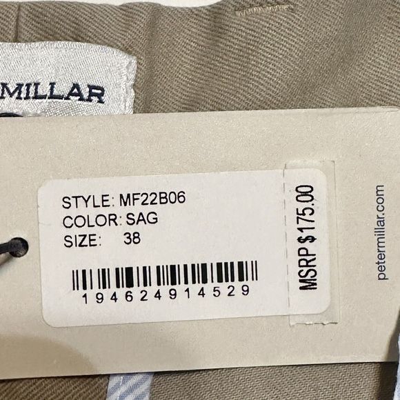 Peter Millar Crown Chino Quality Pants MF22B06 Sag Khaki Mens Size 38 NWT - Picture 11 of 11